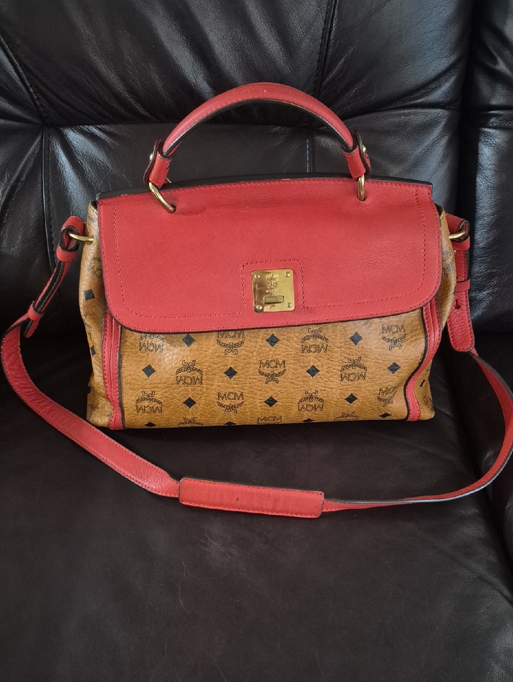 MCM EUC Visetos Leather